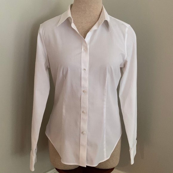 Talbots Tops - Talbots Wrinkle Resistant White Blouse Size 6P
